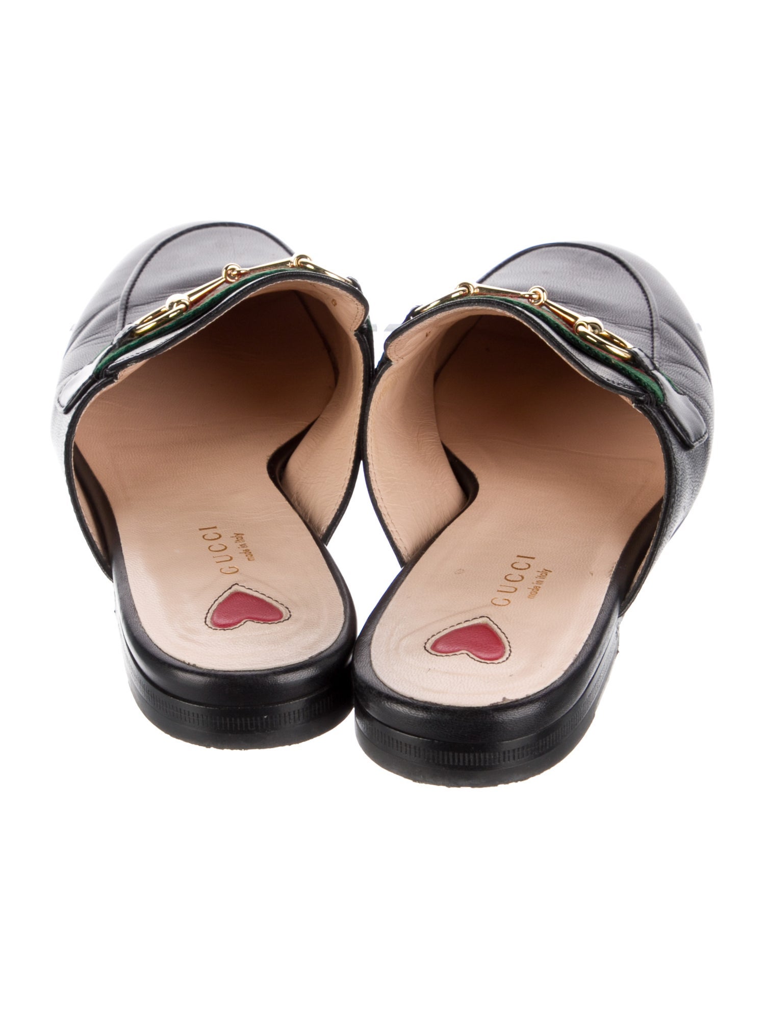 Gucci Web Accent Leather Mules